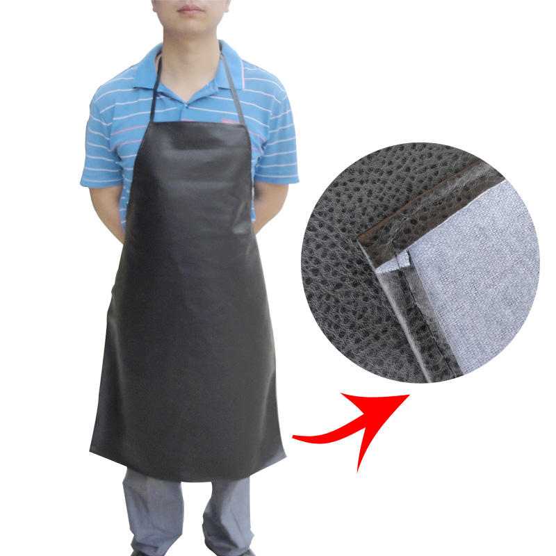 LauPo Adult Waterproof Apron Imitation Leather Thicken Wear Resistant Leather Work Anti-Fouling Kitchen Home Industrial Protection