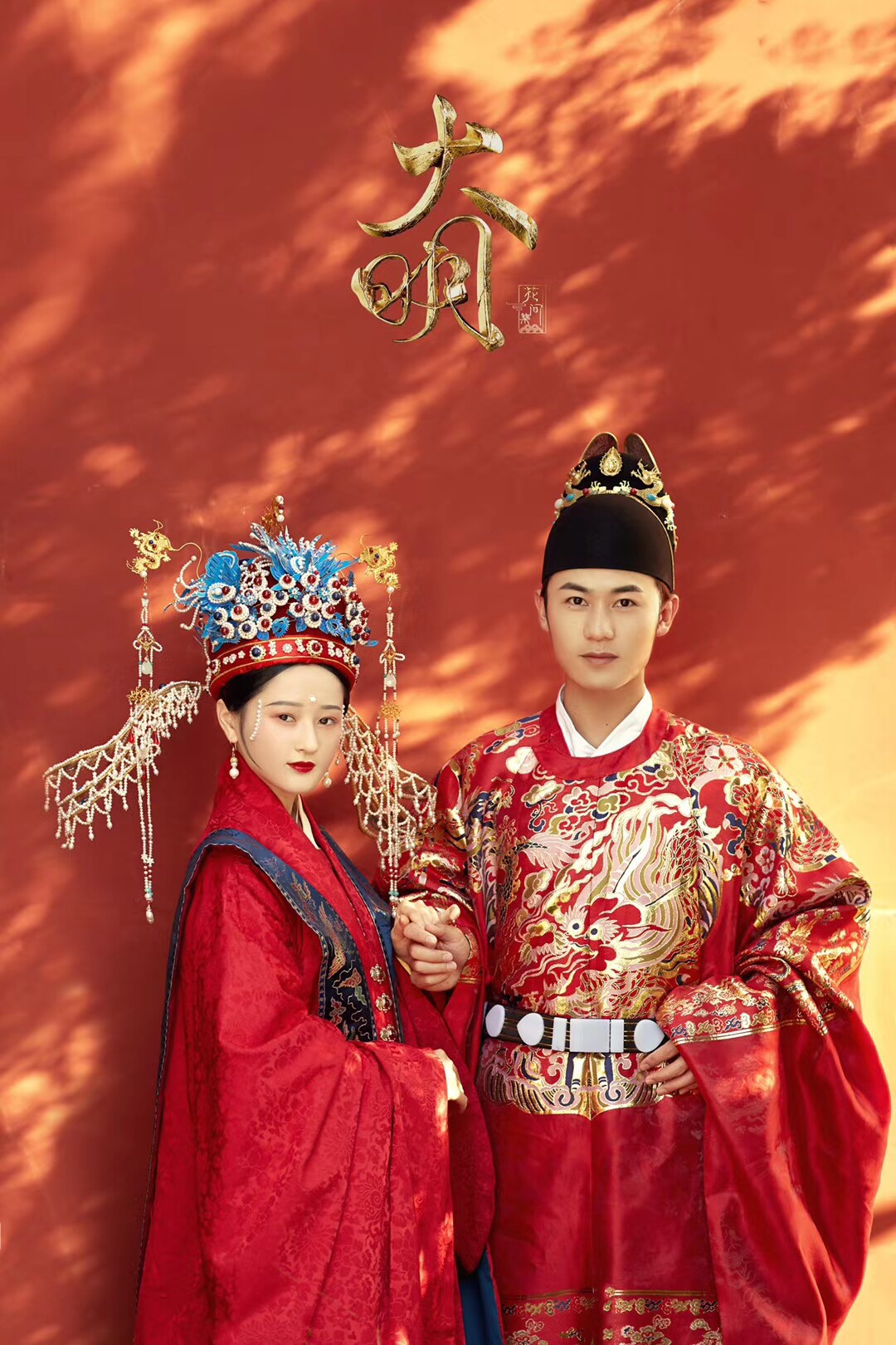 Hanfu wedding dress set rental (Hanke Silk Road + Yixianju + Fengguan) Bride and groom Han wedding dress full set