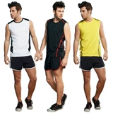 Летний эластичный дышащий быстросохнущий желтый жилет для спортзала, в обтяжку, для бега