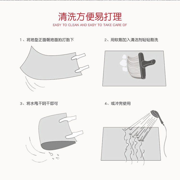 Thảm Huade màu xám cửa thảm sàn nhà bếp bà bầu lối vào thảm chống trượt bảo vệ môi trường có thể được tùy chỉnh - Thảm sàn thảm xốp lót sàn cho bé
