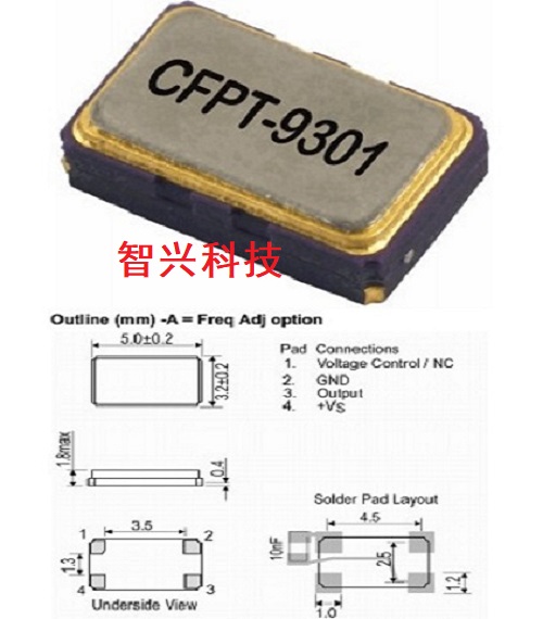 5032 10 000m TCXO 0 1ppm 10mhz temperature crystallization replaces CFPT-9301 square waves