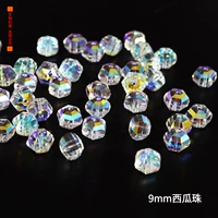 10 арбузных бусин диаметром 9 мм.