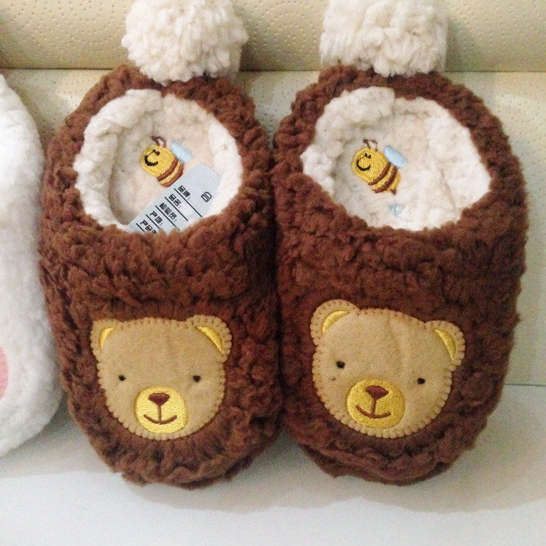 Pantoufles enfants en suède pour hiver - semelle caoutchouc - Ref 1017992 Image 9