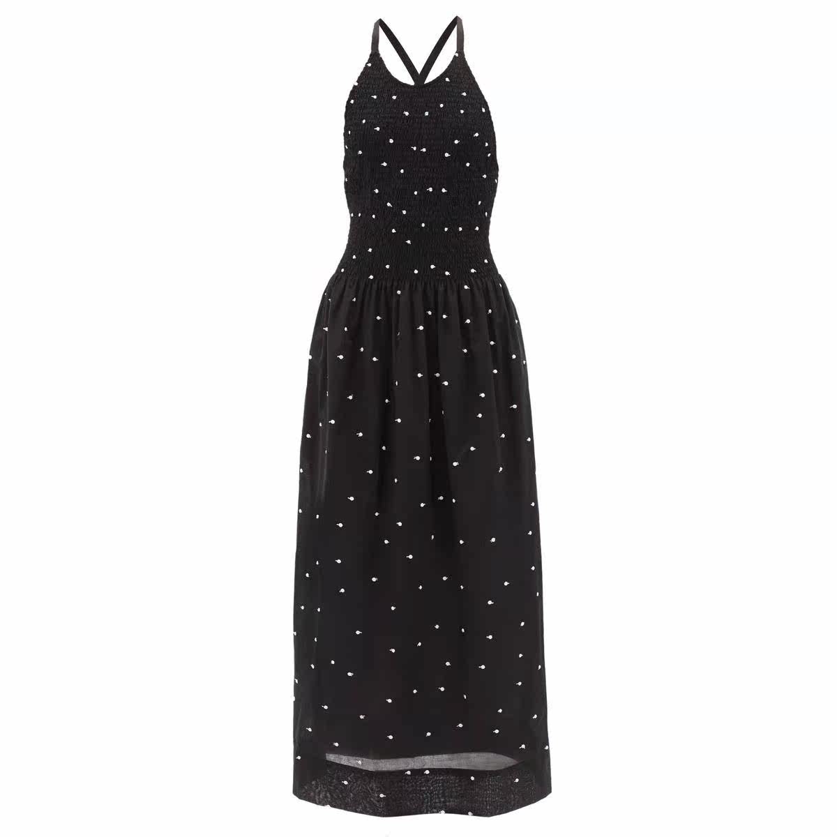 Three Graces Löndon Soleil Embroidered Medium Long Ocean Dress 2022 New Spring Summer Lady