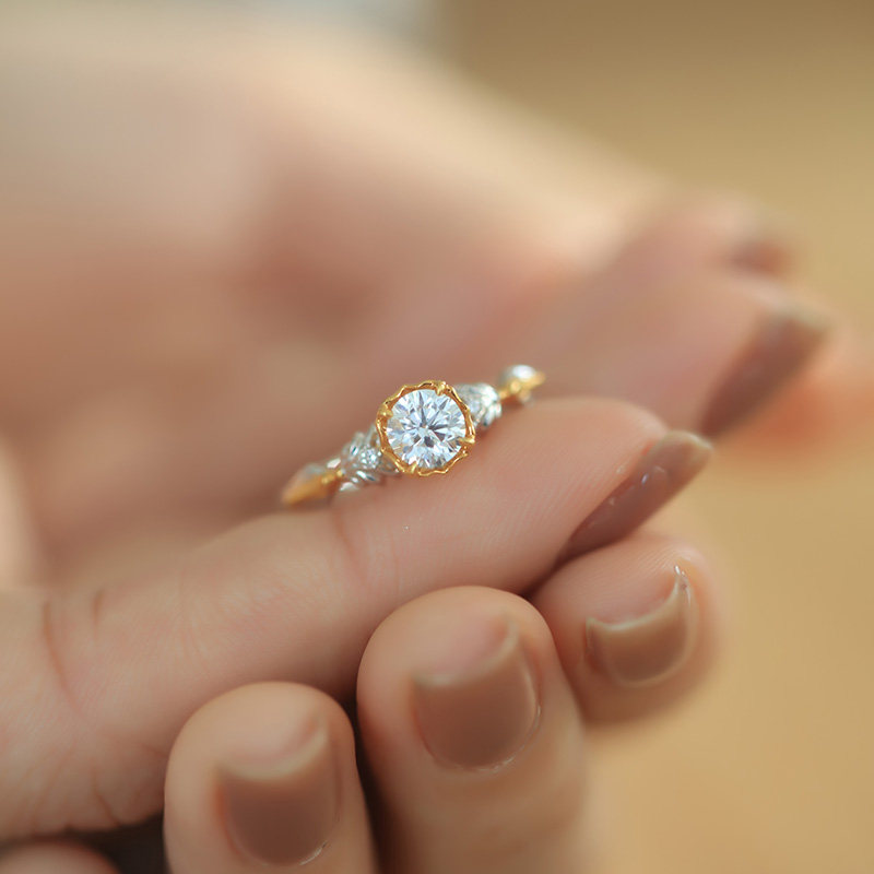 Mankun group inlaid 1 carat diamond ring custom wedding diamond ring gia50 Naked Drill Natural Diamond Ring custom