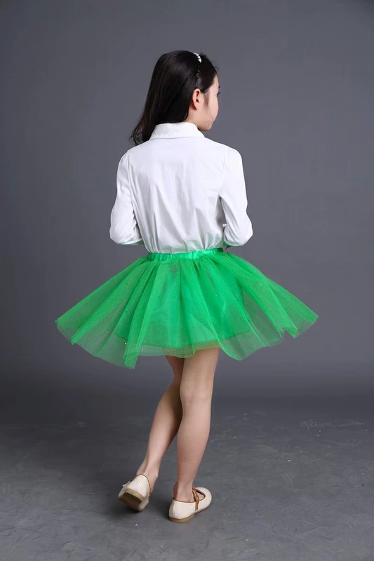 Quần áo trẻ em cô gái công chúa váy pettiskirt hiển thị quần áo khiêu vũ váy ngắn váy lưới trẻ em pha lê trang phục dân tộc đẹp cho bé yêu