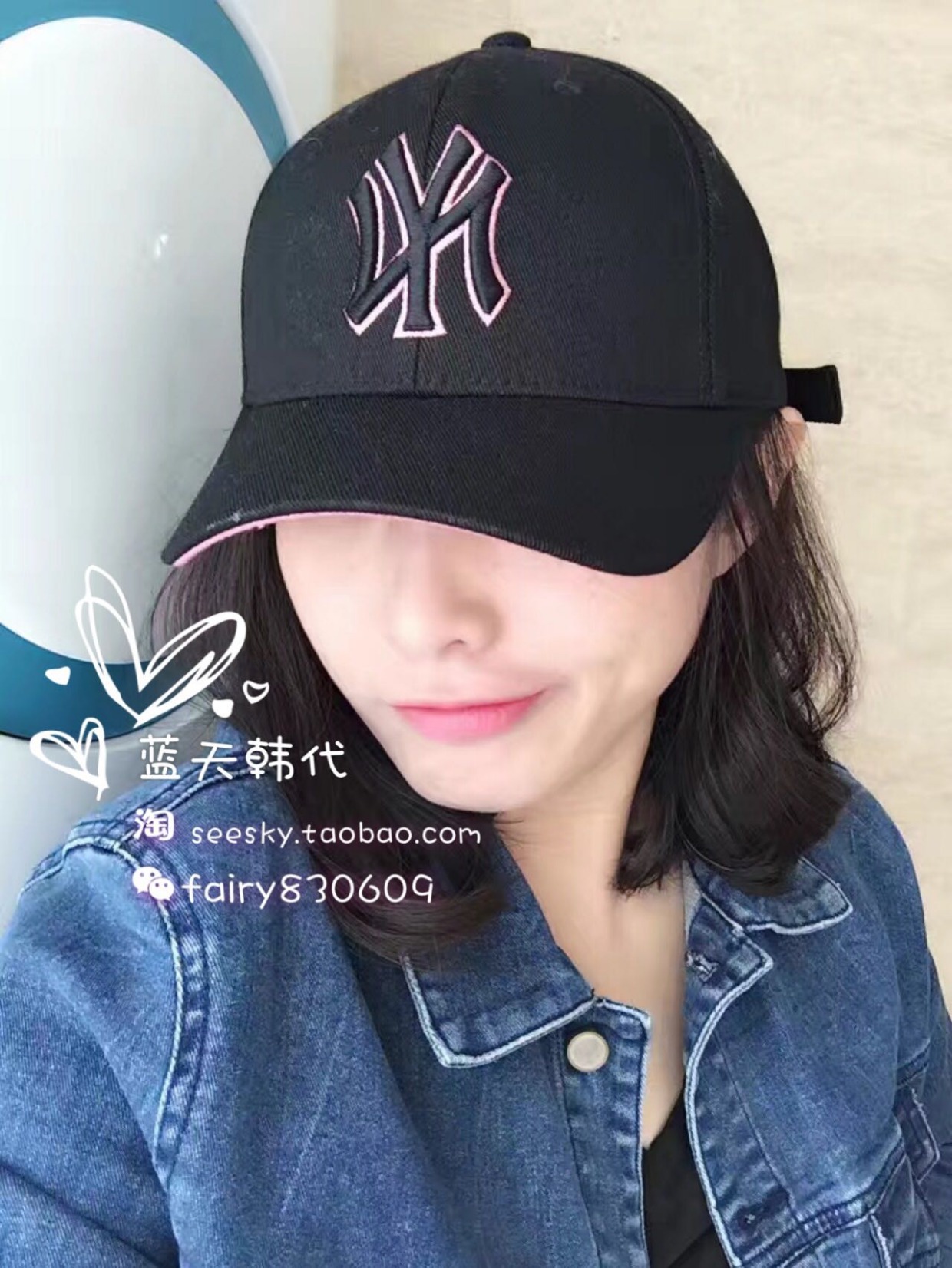 MLB Hàn Quốc mua Yankees NY mẫu cổ điển có thể điều chỉnh chu vi mũ bóng chày nam và nữ với cùng một cặp mua găng tay bóng chày	