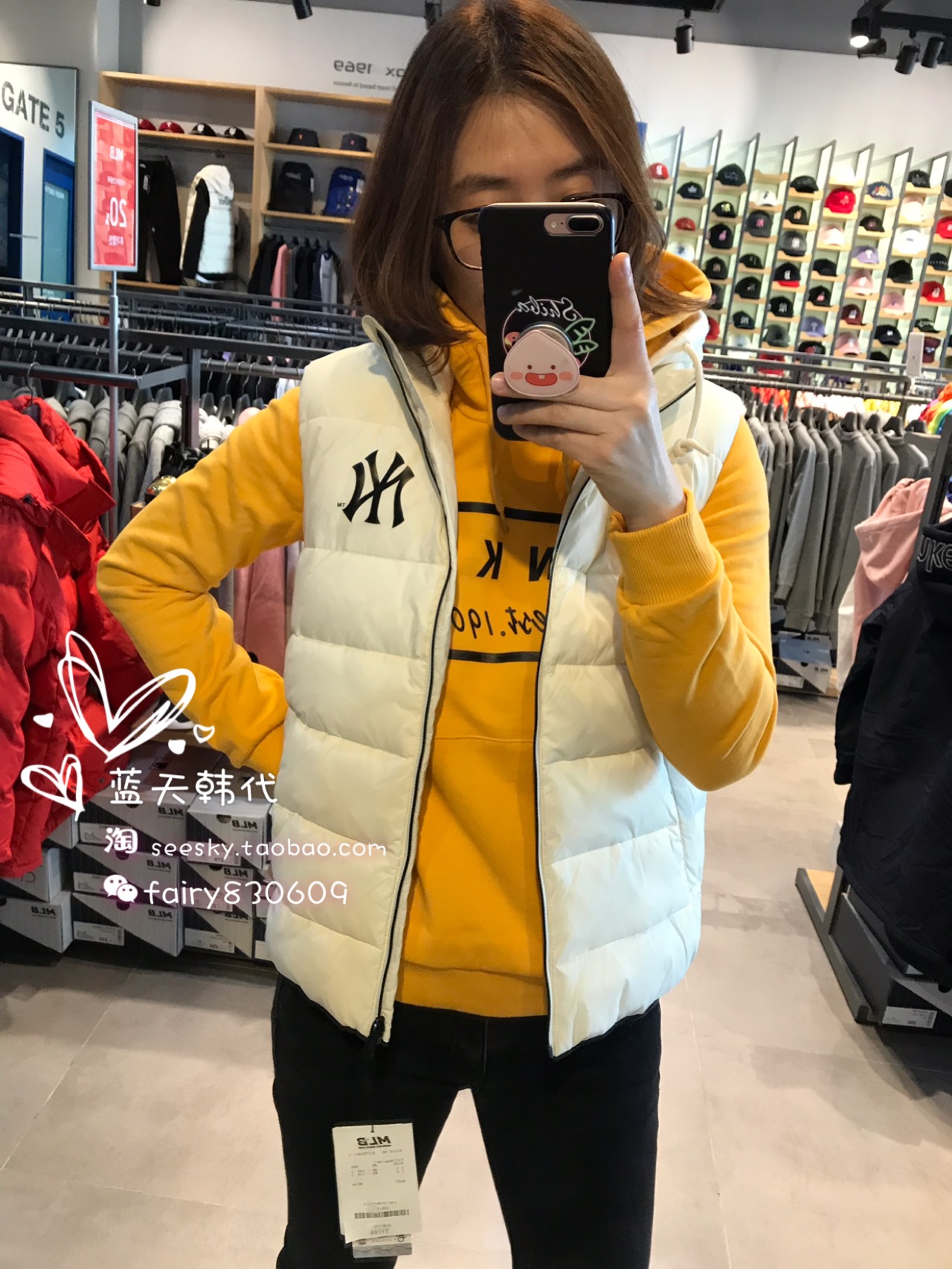 MLB Hàn Quốc mua VTS1811 cotton mỏng giải trí có thể tháo rời áo vest thể thao nam nữ có cùng NY - Áo thể thao áo khoác lining nữ