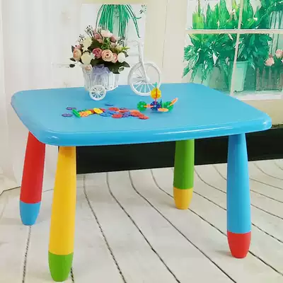 Kindergarten table and chair plastic table and chair children's learning table game table desk baby table cartoon rectangular table