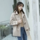 DK stun phiên bản Hàn Quốc của khóa sừng áo len lỏng ngắn áo khoác len dày nữ 2018 mùa đông phong cách mới