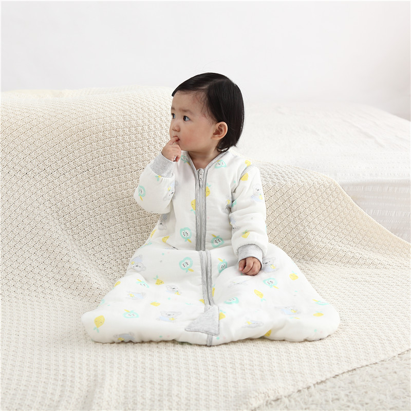 Spring baby sleeping baby DuPont cotton can be detached sleeping baby sleeping bag clamped in spring and autumn winter