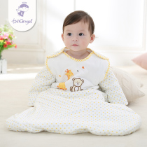 (Special offer) Baby padded one-piece sleeping bag spring and autumn and winter detachable sleeves Baby children anti-kick quilt two-way zipper