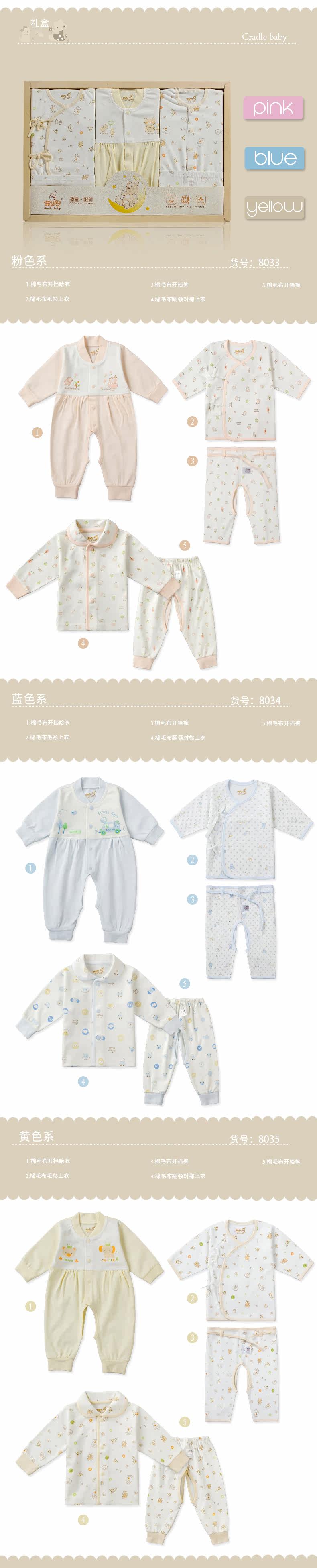 Coffret cadeau pour bébé CRADLE BABY 8033-8035 - Ref 1978463 Image 3