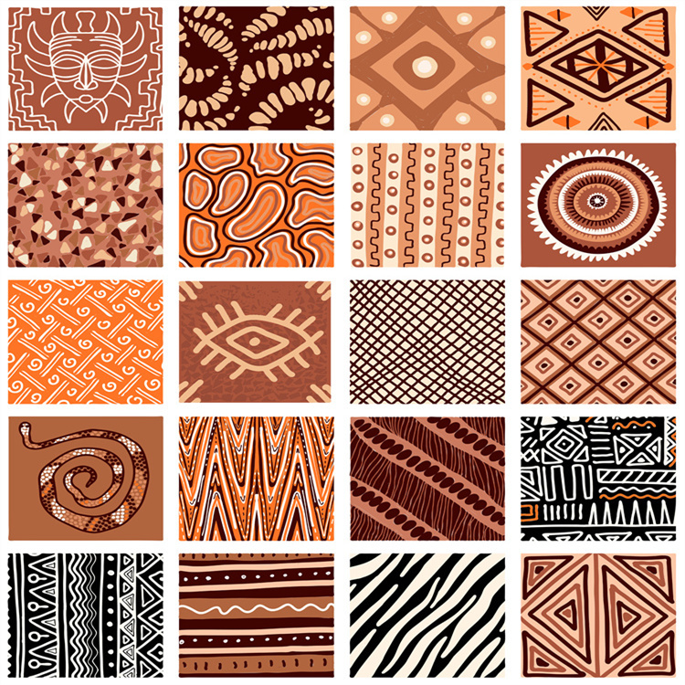 African Exotic Ethnic Style Totem Patterns, Textures, Prints, Decorative Patterns, Cartoon Stickers