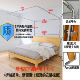 Square retractable dense mosquito net thickened stainless steel bracket bed house folding floor-standing model ສາມປະຕູດຽວ 1.51.8