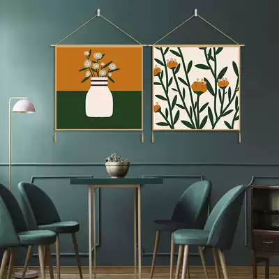 Bed and breakfast style canvas background cloth ins hanging cloth wall cloth Bed head bedroom wall hanging canvas art decoration occlusion tapestry