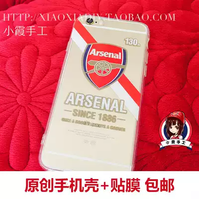 (Spot) Xiaoxia handmade original Arsenal 130th anniversary transparent mobile phone Protective case IPHONE7 6p Film