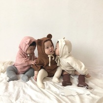 ins Net red bear 2021 spring and autumn and winter one-piece clothing Haiyi Men and women baby baby bear ear climbing clothes