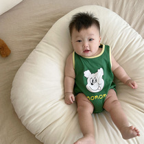 Baby one-piece clothes out short sleeves Climbing Clothes for men and women Baby Pure Cotton Khaal Bag Fart Clothes Newborn Clothes Thin summer