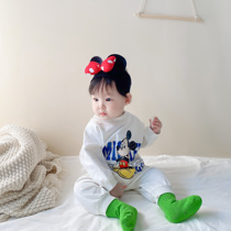 22 Spring paragraph new baby clothes cartoon one-piece clothes male and female baby long sleeves climb to the outside to wear the wind