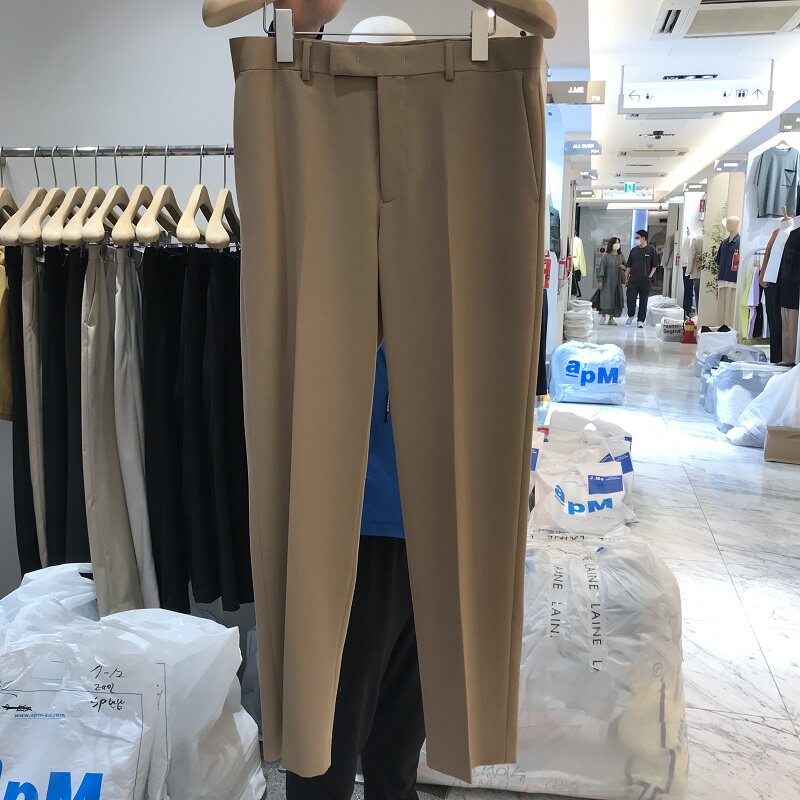 2021 summer new Dongdaemun Korean men's straight slim fit simple casual pants men's suit pants