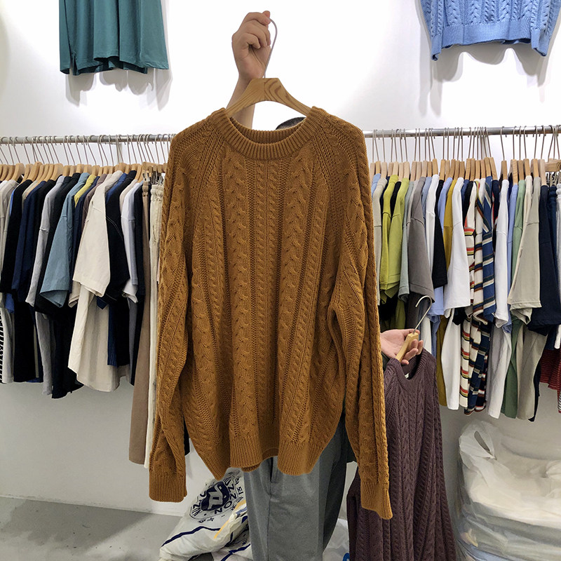 Sweater men and Korean version of autumn and winter trend ANAN Korean East Date spark type personality loose knitting shirt