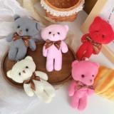 Мультяшная милая кукла, маленькая подвеска с бантиком, плюшевый аксессуар, с медвежатами, букет