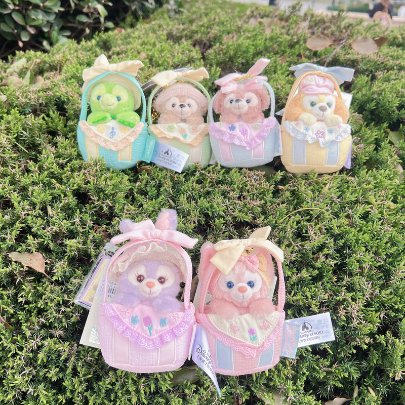 Shanghai Disneyland 2025 Spring Flower Basket Linabell Stellalou Cookieann Plush Keychain