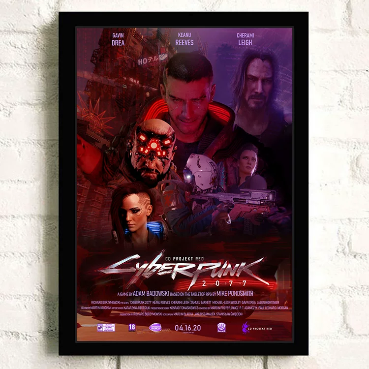 Постер киберпанк 2077 видеоигра Интернет-кафе периферия настенный стикер настенное украшение висячая картина настенная наклейка общежитие фоторамка