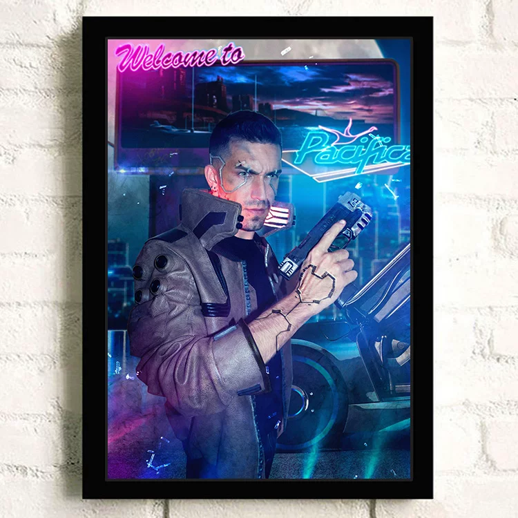 Постер киберпанк 2077 видеоигра Интернет-кафе периферия настенный стикер настенное украшение висячая картина настенная наклейка общежитие фоторамка