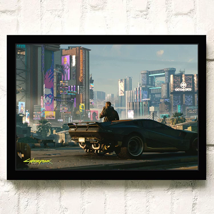 Постер киберпанк 2077 видеоигра Интернет-кафе периферия настенный стикер настенное украшение висячая картина настенная наклейка общежитие фоторамка