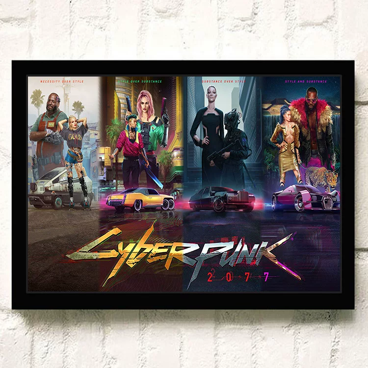 Постер киберпанк 2077 видеоигра Интернет-кафе периферия настенный стикер настенное украшение висячая картина настенная наклейка общежитие фоторамка