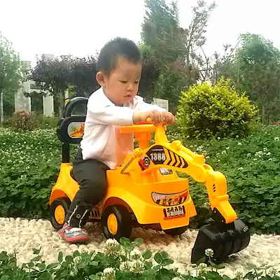 Children's toy excavator can sit on a large number can ride the hook baby four-wheel electric engineering vehicle boy excavator