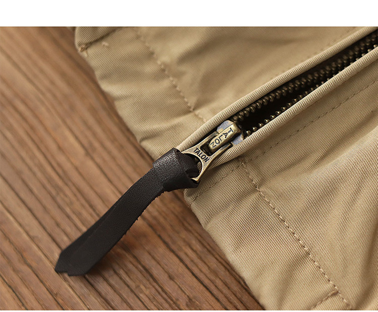100% cotton vintage short zip-up lapel cotton cargo jacket jacket for men Spring and autumn