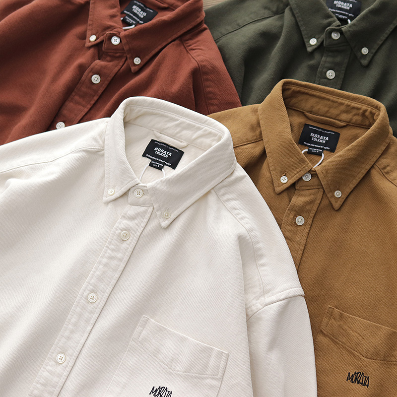 Heavy Pound Pure Cotton Long Sleeve Shirt Loose Day Ensemble Retro Ins Small Fall Shoulder Tide White Thick Casual Work Suit Jacket Man