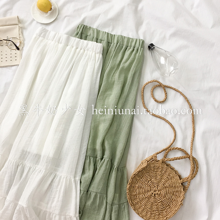 Mùa hè 2018 mới của phụ nữ Hàn Quốc phiên bản của nhỏ tươi cao eo váy dài nữ hoang dã màu rắn lót váy thủy triều chân váy đẹp hàn quốc