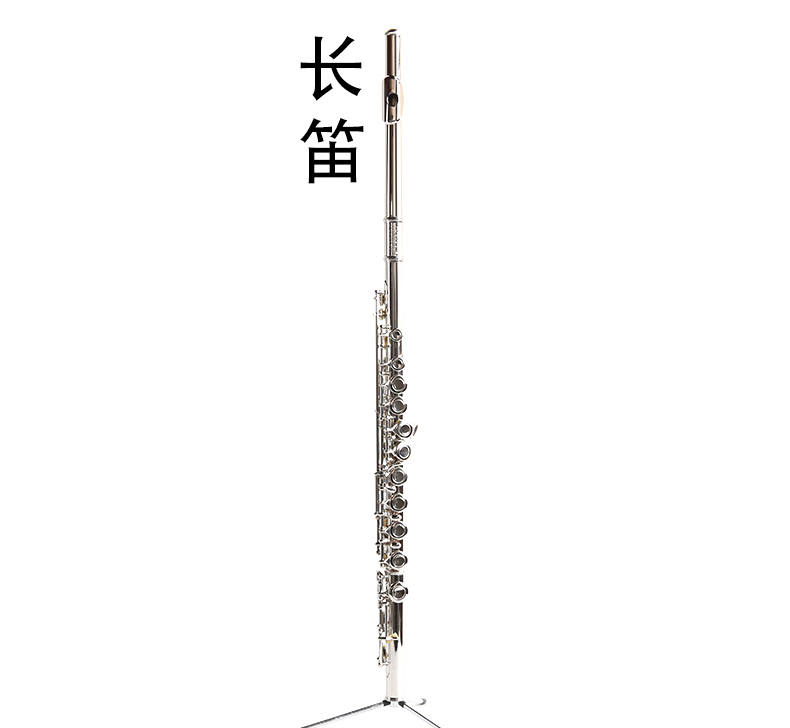 16-hole closed-hole plated silver flute C tone metal flute woodwind instrument beginner adult exam white copper nickel plated