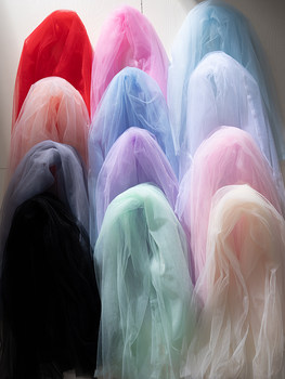 ins Fairy Mist Mesh Fabric Soft Handmade DIY Solid Color Lace Veil Transparent Tulle Clothing Material