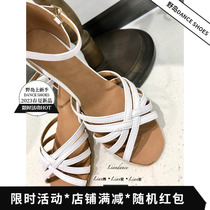 LianDance Children Latin Dance Shoes Chain Dance Competition Bull Leather Latin Little White Less Latin Shoes Children Shoes