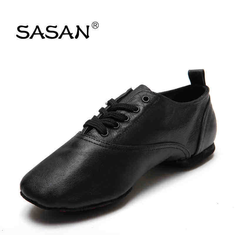 SASAN Shasa adult dance shoes low-heeled leather jazz shoes soft sole teacher shoes men's and women's Latin dance shoes