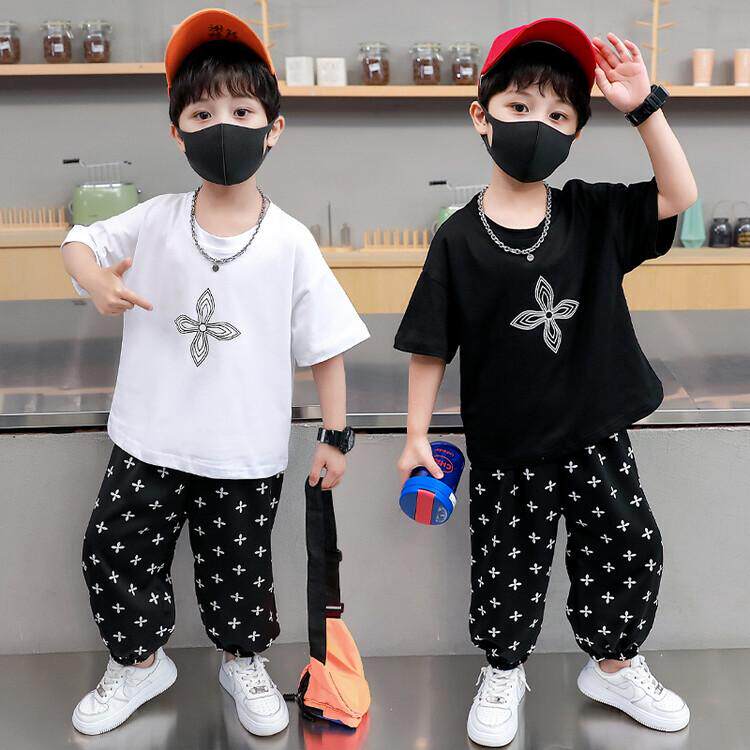 Personalized Print Summer Boys Clothing Summer Cartoon Pants T-Shirt Suit Short Sleeve Kids Clothes Brand Homewear