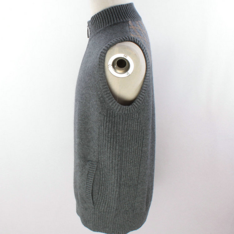 17 mùa thu và mùa đông người đàn ông mới của cashmere áo len vest pocket pocket màu rắn nam dây kéo nửa cao cổ áo dày tóc vest áo công sở nam