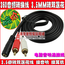 Brand new Akihabara 360 audio adapter cable 3 5mm female to double lotus cable SLIM audio cable to computer