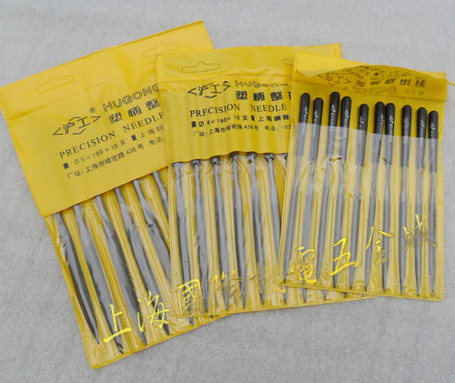 Shanghai brand plastic handle shaping file semi-circular file triangle file round file flat file set assort small file