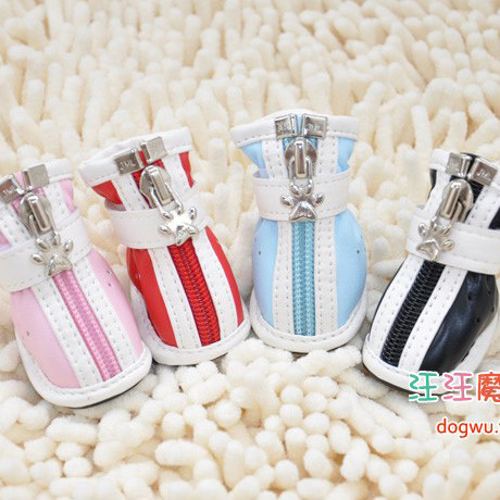 Eco-friendly leather rain boots Pet shoes Dog shoes Breathable zipper shoes Teddy shoes Big dogs have a share