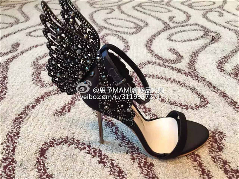 Sophia Webster European Station 2023 Early Spring Sandals Butterfly Rhinestone Rivets Genuine Leather Stiletto High Heel Sandals