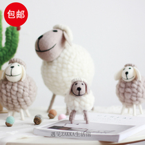 Nordic wind ins creative wool felt lamb a home stay living room porch ornaments home soft decorations