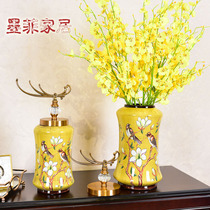 Murphy Au-style Tian Garden Living Room TV Cabinet Wine Cabinet Xuanguan Containing Pot American Ceramic Vase Decorations Hem