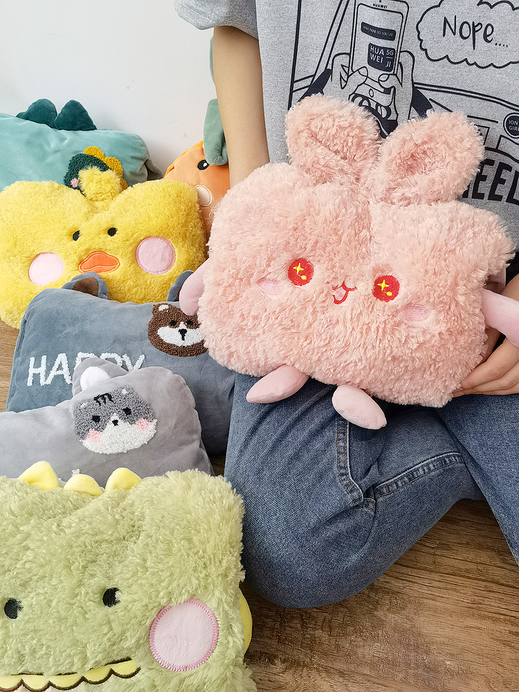 Rechargeable Water Injection Hot Water Bag Warm Hands Bao Schoolgirl Meddling Cute Explosion Proof Cartoon Plush Warm Baby