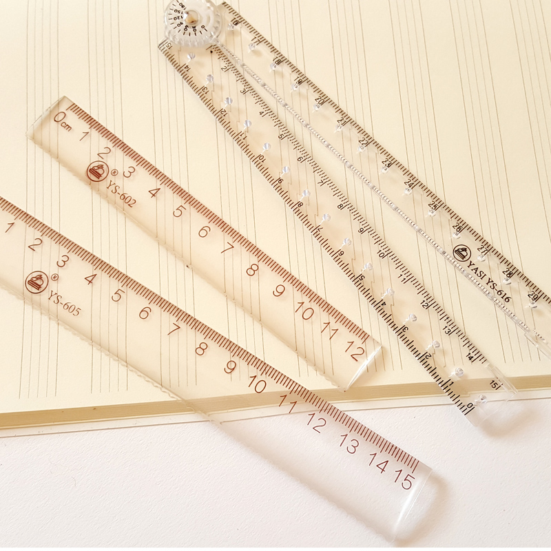 Simple transparent press grade 15 cm folding ruler 12 cm straight size children multi - functional scale stationery